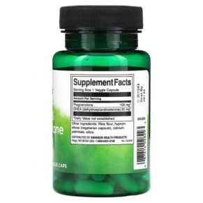 Thành phần vi chất của Swanson DHE & Pregnenolone 60 Veggie Caps 087614028293
