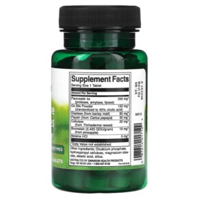 Thành phần vi chất của Swanson Digestive Enzymes 90 Tablets 087614017129
