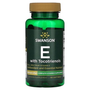 Thực phẩm chức năng Swanson E with Tocotrienols 100 IU 60 Softgels 087614021560