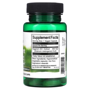 Thành phần vi chất của Swanson Eggplant Extract 450 mg 30 Veggie Caps 087614060514