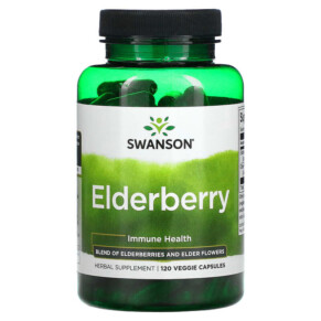 Thực phẩm chức năng Swanson Elderberry Immune Health 120 Veggies Capsules 087614116730