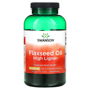 Thực phẩm chức năng Swanson Flaxseed Oil High Lignan 980 mg 200 Softgels 087614170053