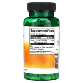 Thành phần vi chất của Swanson Folic Acid 800 mcg 250 Capsules 087614010359