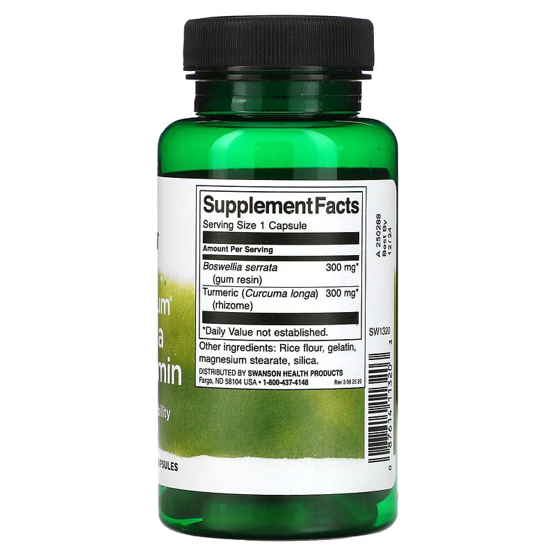 Swanson Full Spectrum Boswellia and Curcumin 300 mg 60 Capsules 2 Thành phần vi chất của Swanson Full Spectrum Boswellia and Curcumin 300 mg 60 Capsules 087614113203
