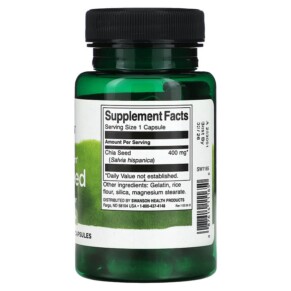 Thành phần vi chất của Swanson Full Spectrum Chia Seed 400 mg 60 Capsules 087614111650