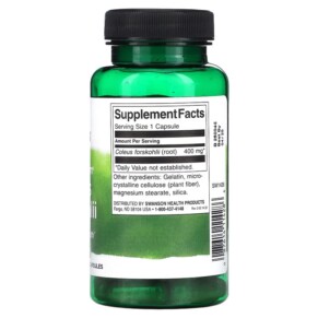 Thành phần vi chất của Swanson Full Spectrum Coleus Forskohlii 400 mg 60 Capsules 087614114286