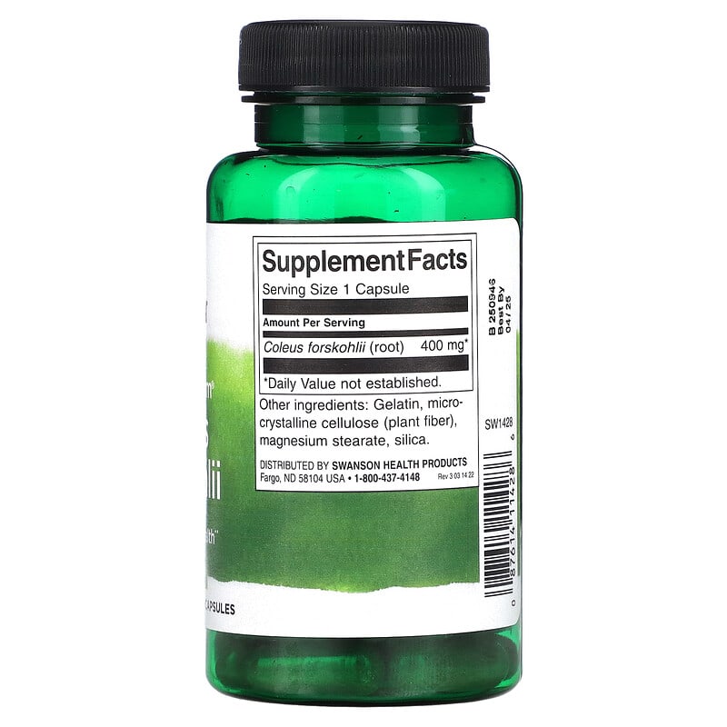 Swanson Full Spectrum Coleus Forskohlii 400 mg 60 Capsules 2 Thành phần vi chất của Swanson Full Spectrum Coleus Forskohlii 400 mg 60 Capsules 087614114286