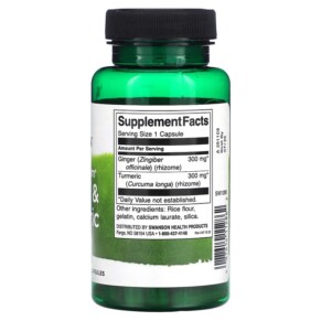 Thành phần vi chất của Swanson Full Spectrum Ginger & Turmeric 60 Capsules 087614112862