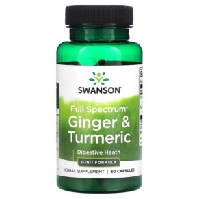 Thực phẩm chức năng Swanson Full Spectrum Ginger & Turmeric 60 Capsules 087614112862