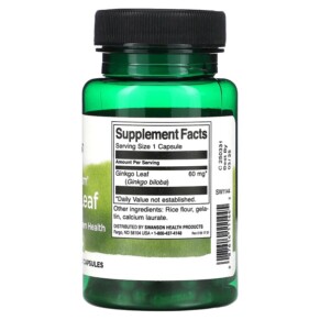 Thành phần vi chất của Swanson Full Spectrum Ginkgo Leaf 60 mg 120 Capsules 087614111445