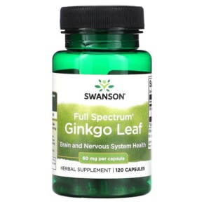 Thực phẩm chức năng Swanson Full Spectrum Ginkgo Leaf 60 mg 120 Capsules 087614111445