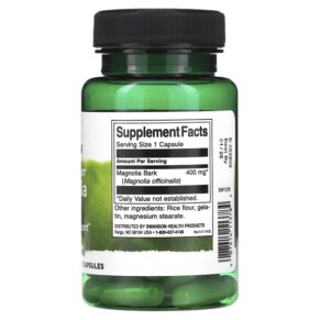 Thành phần vi chất của Swanson Full Spectrum Magnolia Bark 400 mg 60 Capsules 087614113784