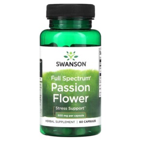 Thực phẩm chức năng Swanson Full Spectrum Passion Flower 500 mg 60 Capsules 087614111438