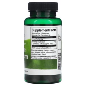 Thành phần vi chất của Swanson Full Spectrum Shiitake Mushroom 500 mg 60 Capsules 087614113395