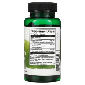 Thành phần vi chất của Swanson Full Spectrum Triple Mushroom Complex 60 Capsules 087614113869