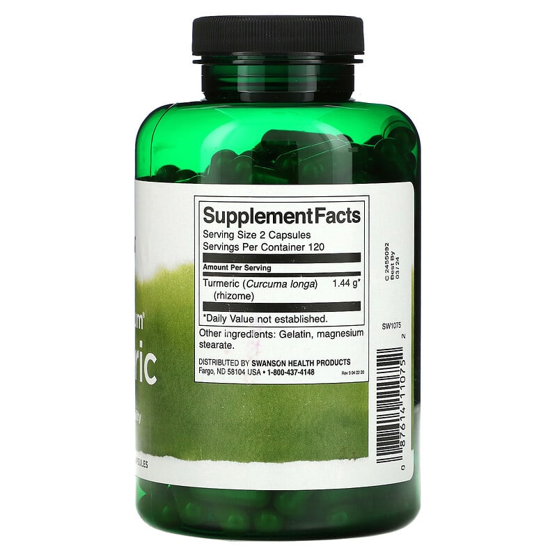Swanson Full Spectrum Turmeric 360 mg 240 Capsules 2 Thành phần vi chất của Swanson Full Spectrum Turmeric 360 mg 240 Capsules 087614110752