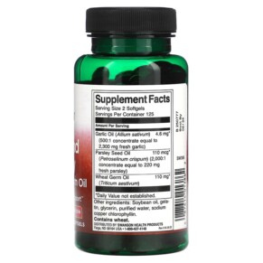 Thành phần vi chất của Swanson Garlic and Parsley with Wheat Germ Oil 250 Softgels 087614013862