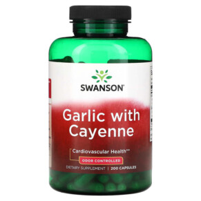 Thực phẩm chức năng Swanson Garlic with Cayenne 200 Capsules 087614090061