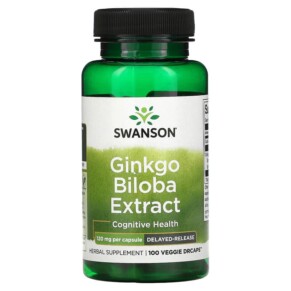 Thực phẩm chức năng Swanson Ginkgo Biloba Extract 120 mg 100 Veggie DRcaps 087614020334