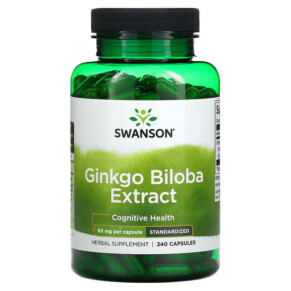 Thực phẩm chức năng Swanson Ginkgo Biloba Extract 60 mg 240 Capsules 087614018935