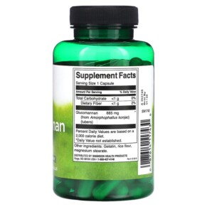 Thành phần vi chất của Swanson Glucomannan 665 mg 90 Capsules 087614117430
