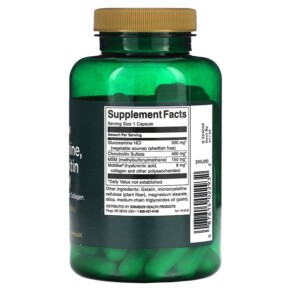 Thành phần vi chất của Swanson Glucosamine Chondroitin & MSM with Hyaluronic Acid and Collagen 90 Capsules 087614022932