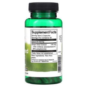 Thành phần vi chất của Swanson Grape Seed Extract 50 mg 120 Capsules 087614141558