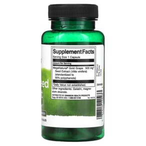 Thành phần vi chất của Swanson Grape Seed Extract Standardized 500 mg 60 Capsules 087614140933