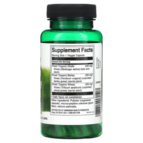 Thành phần vi chất của Swanson Green Energy Blend 60 Veggie Caps 087614060507