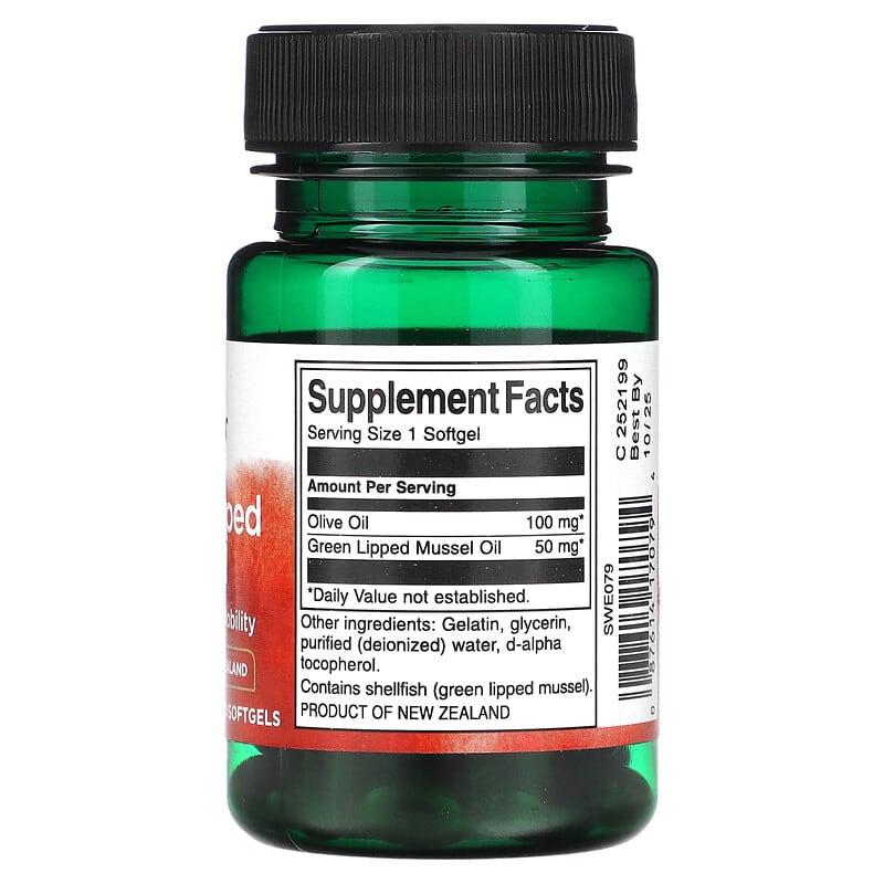 Swanson Green Lipped Mussel 30 Softgels 2 Thành phần vi chất của Swanson Green Lipped Mussel 30 Softgels 087614170794