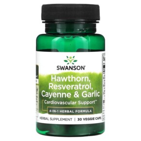 Thực phẩm chức năng Swanson Hawthorn Resveratrol Cayenne & Garlic 30 Veggie Caps 087614116754