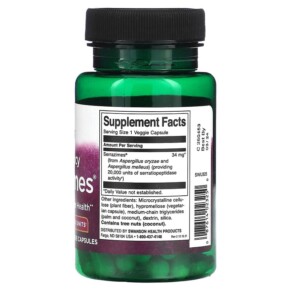 Thành phần vi chất của Swanson High Potency Serrazimes 34 mg 60 Veggie Capsules 087614023250