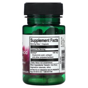 Thành phần vi chất của Swanson Hyaluronic Acid Complex 166 mg 60 Capsules 087614028644