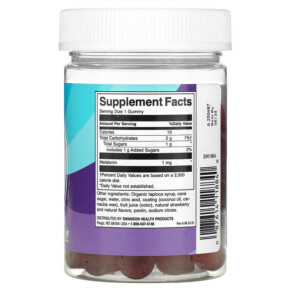 Thành phần vi chất của Swanson Kids Melatonin Sleep Support Strawberry 60 Gummies 087614118840