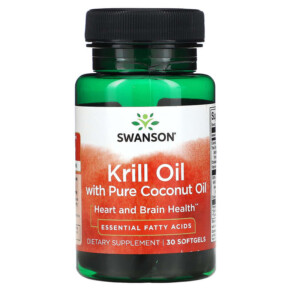 Thực phẩm chức năng Swanson Krill Oil with Pure Coconut Oil 30 Softgels 087614170893