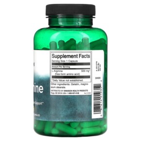 Thành phần vi chất của Swanson L-Arginine 500 mg 200 Capsules 087614019352