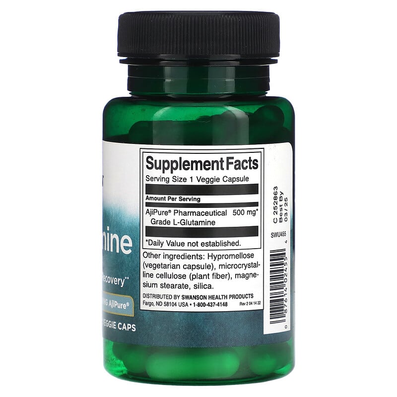 Swanson L-Glutamine 500 mg 60 Veggie Caps 2 Thành phần vi chất của Swanson L-Glutamine 500 mg 60 Veggie Caps 087614024554