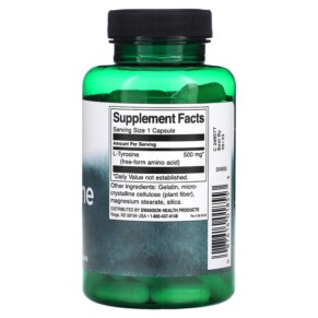Thành phần vi chất của Swanson L-Tyrosine 500 mg 100 Capsules 087614018553