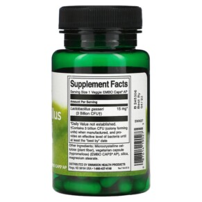 Thành phần vi chất của Swanson Lactobacillus Gasseri 3 Billion CFU 60 Veggie Embo Caps Ap 087614190273