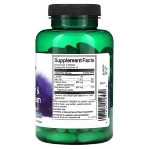 Thành phần vi chất của Swanson Liquid Calcium & Magnesium 100 Softgels 087614012179