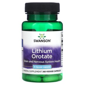 Thực phẩm chức năng Swanson Lithium Orotate 5 mg 60 Veggie Capsules 087614029139