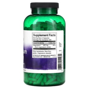Thành phần vi chất của Swanson Magnesium Oxide 200 mg 500 Capsules 087614011974