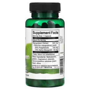 Thành phần vi chất của Swanson Mangosteen 500 mg 90 Capsules 087614142593