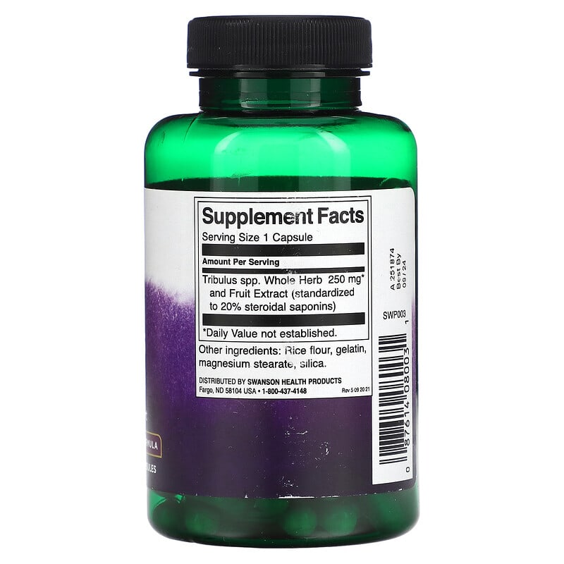 Swanson Mega Tribulus Extract 250 mg 120 Capsules 2 Thành phần vi chất của Swanson Mega Tribulus Extract 250 mg 120 Capsules 087614080031