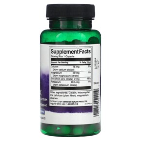 Thành phần vi chất của Swanson Mineral Citrate Complex 60 Capsules 087614024219