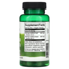 Thành phần vi chất của Swanson Moringa Oleifera 60 Veggie Caps 087614142944