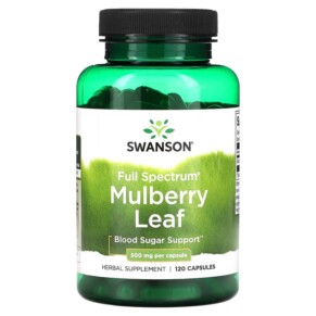 Thực phẩm chức năng Swanson Mulberry Leaf 500 mg 120 Capsules 087614110608