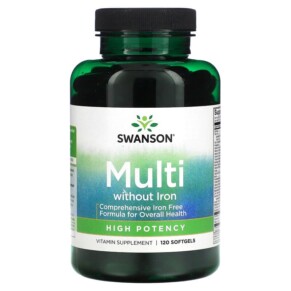 Thực phẩm chức năng Swanson Multi Without Iron 120 Softgels 087614018829