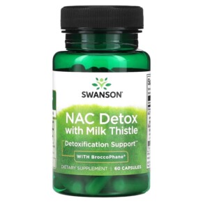 Thực phẩm chức năng Swanson NAC Detox with Milk Thistle with BroccoPhane 60 Capsules 087614118666