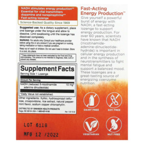 Thành phần vi chất của Swanson NADH Peppermint 10 mg 30 Lozenges 087614023748